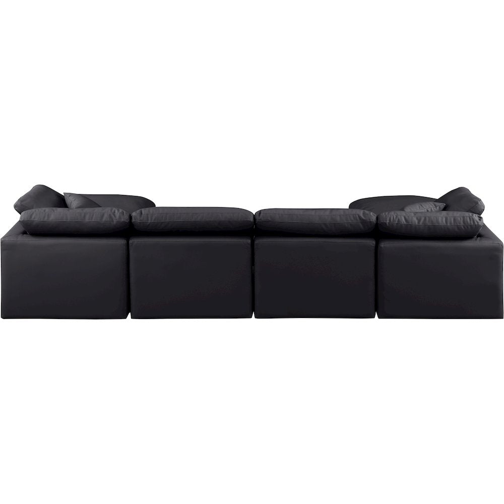 Indulge Black Vegan Leather Modular Sectional