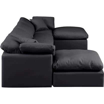 Indulge Black Vegan Leather Modular Sectional