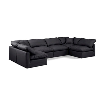 Indulge Black Vegan Leather Modular Sectional