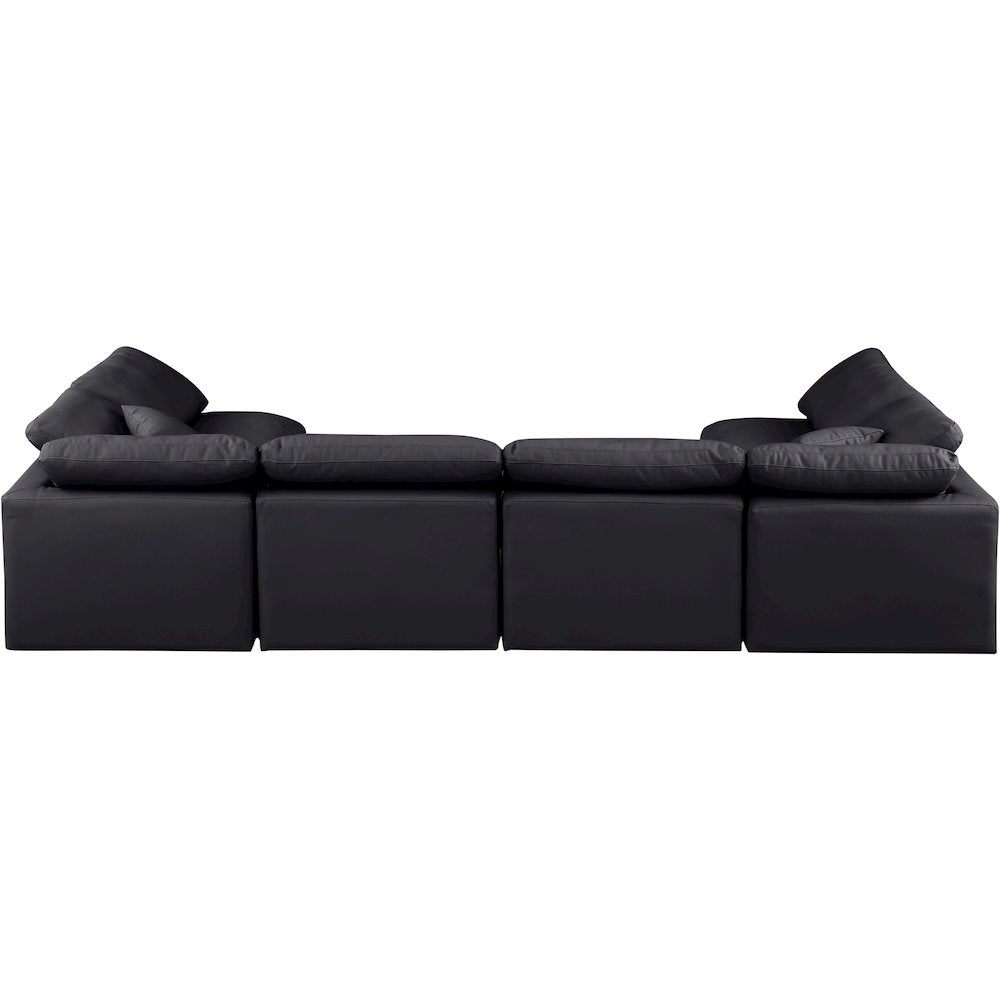 Indulge Black Vegan Leather Modular Sectional