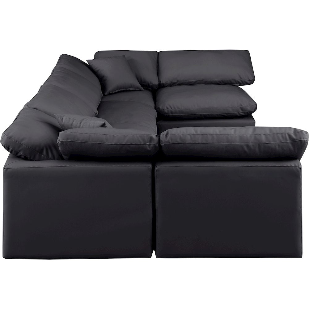 Indulge Black Vegan Leather Modular Sectional