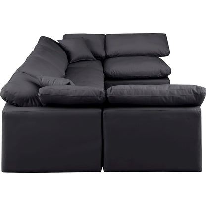 Indulge Black Vegan Leather Modular Sectional