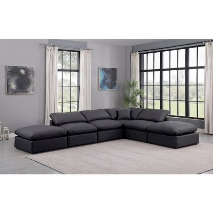 Indulge Black Vegan Leather Modular Sectional