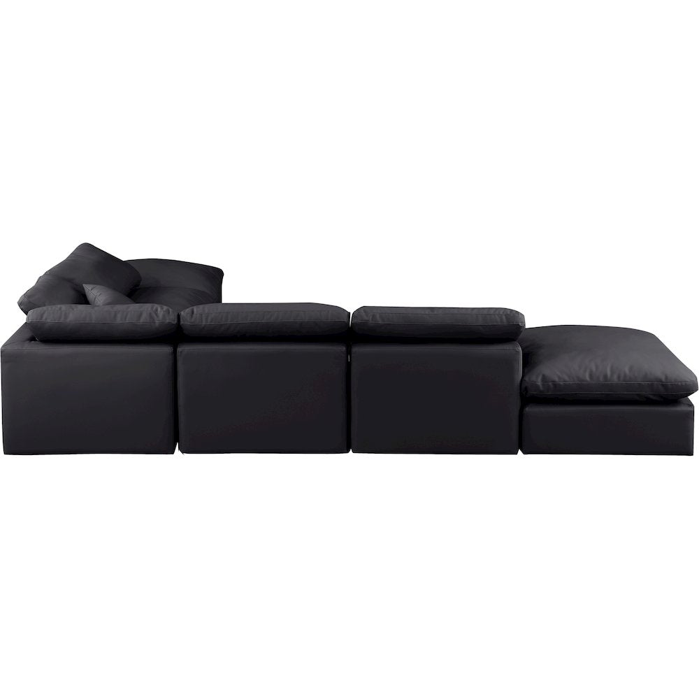 Indulge Black Vegan Leather Modular Sectional