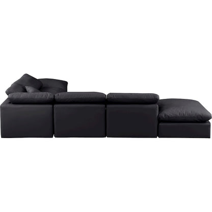 Indulge Black Vegan Leather Modular Sectional