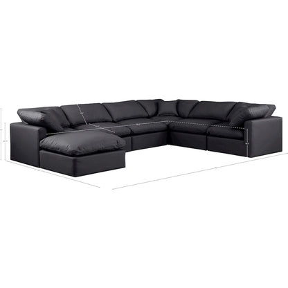 Indulge Black Vegan Leather Modular Sectional
