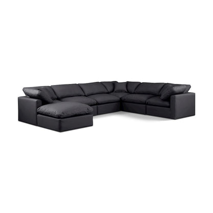 Indulge Black Vegan Leather Modular Sectional