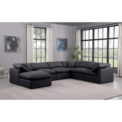 Indulge Black Vegan Leather Modular Sectional