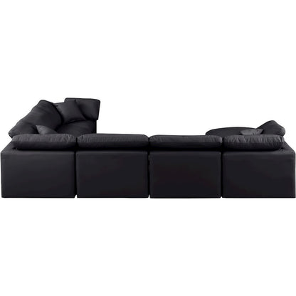 Indulge Black Vegan Leather Modular Sectional