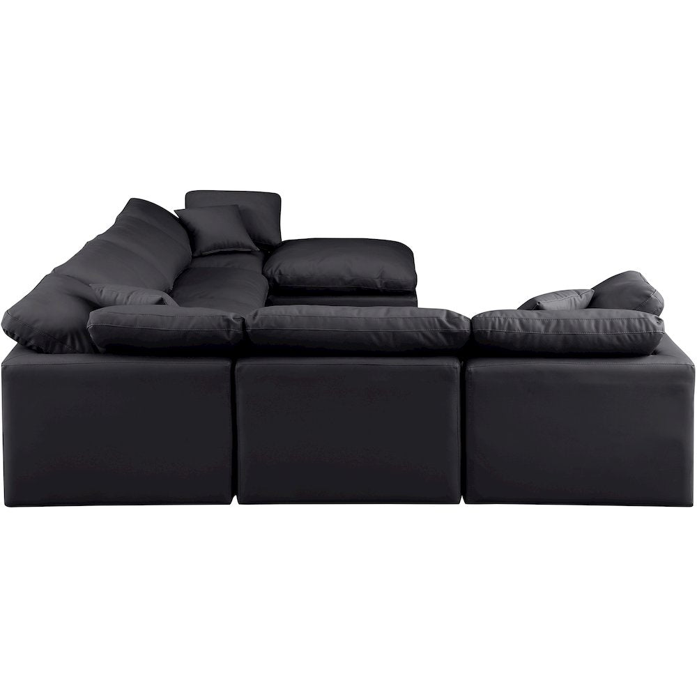 Indulge Black Vegan Leather Modular Sectional