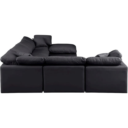 Indulge Black Vegan Leather Modular Sectional