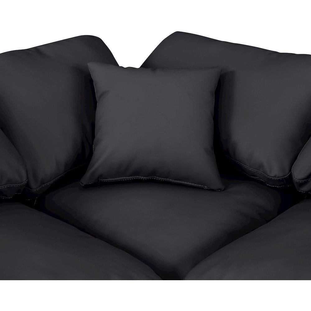 Indulge Black Vegan Leather Modular Sectional