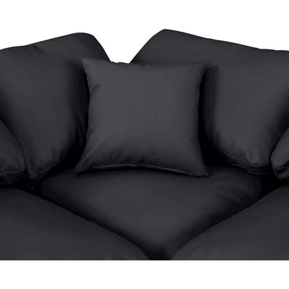 Indulge Black Vegan Leather Modular Sectional