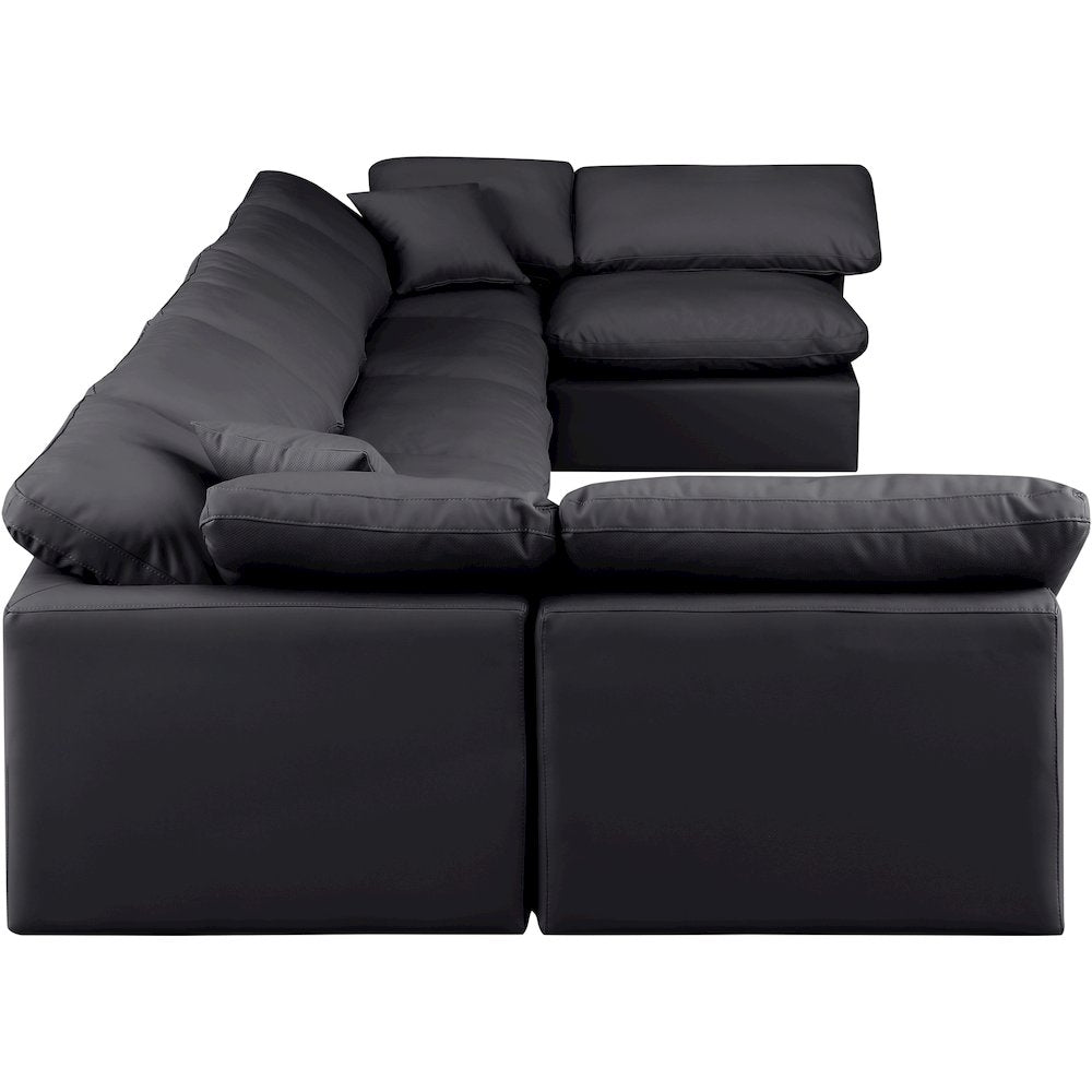 Indulge Black Vegan Leather Modular Sectional