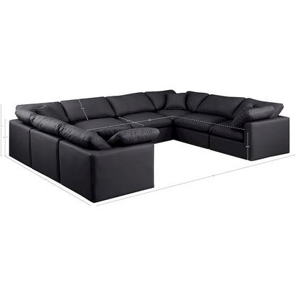 Indulge Black Vegan Leather Modular Sectional