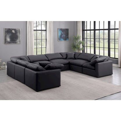 Indulge Black Vegan Leather Modular Sectional