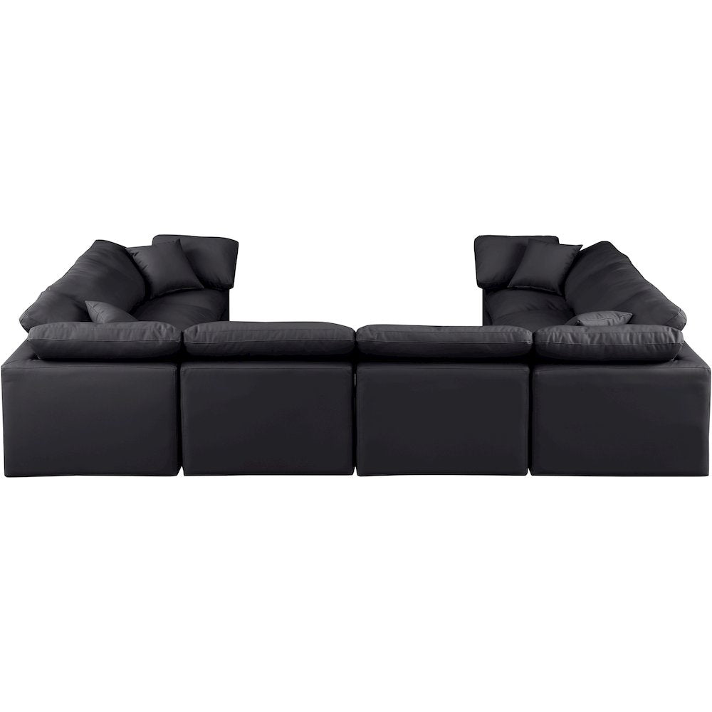 Indulge Black Vegan Leather Modular Sectional