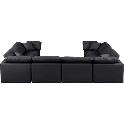 Indulge Black Vegan Leather Modular Sectional