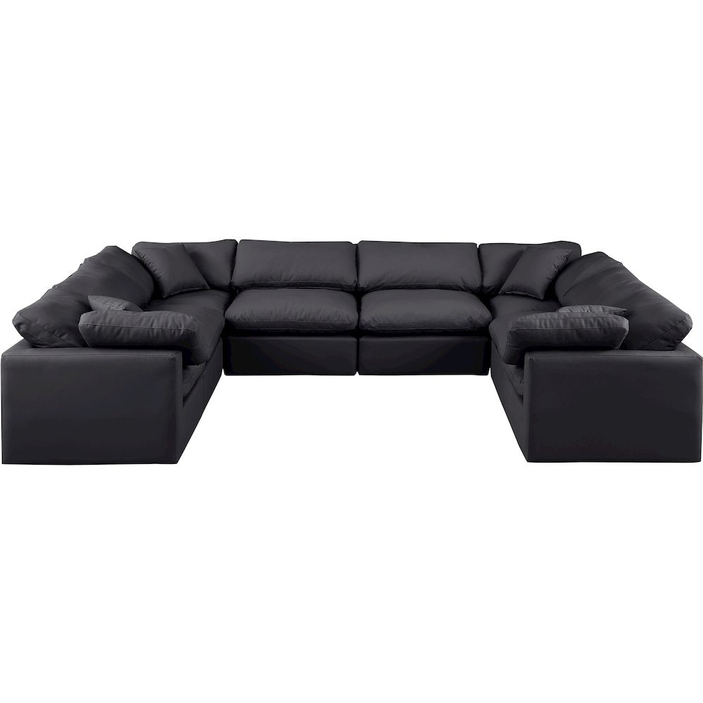 Indulge Black Vegan Leather Modular Sectional