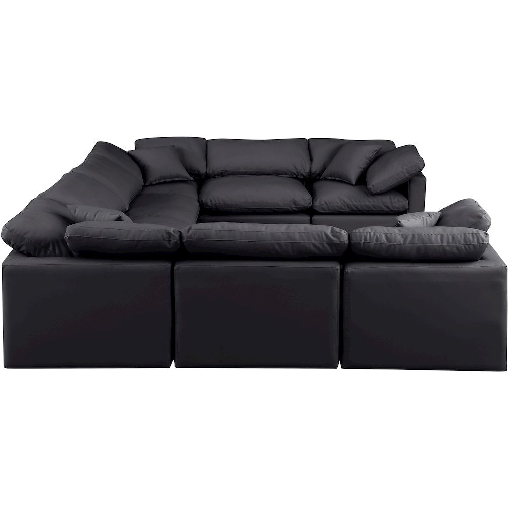 Indulge Black Vegan Leather Modular Sectional