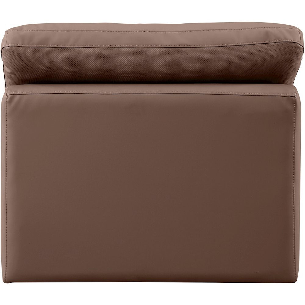 Indulge Brown Vegan Leather Armless Chair