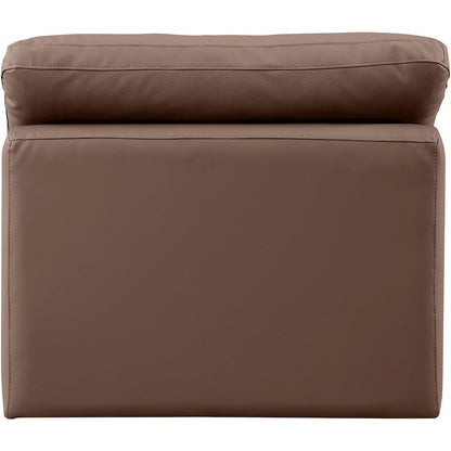 Indulge Brown Vegan Leather Armless Chair