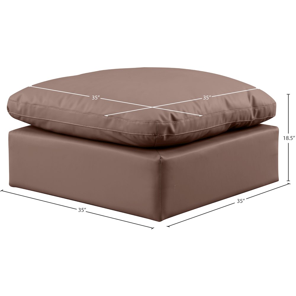 Indulge Brown Vegan Leather Ottoman