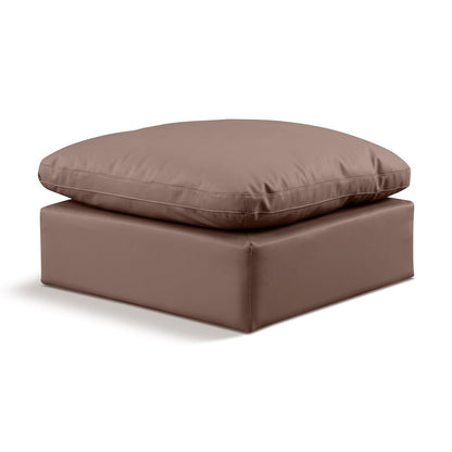 Indulge Brown Vegan Leather Ottoman