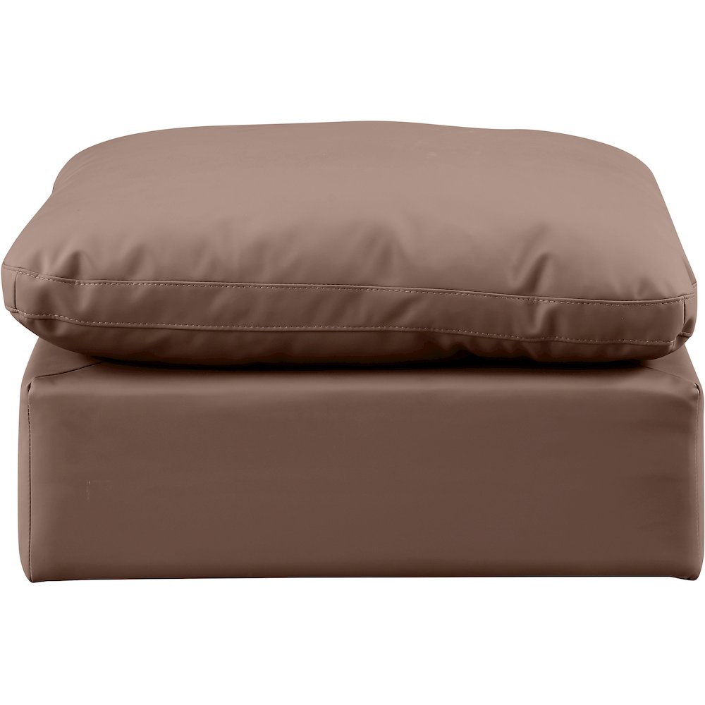 Indulge Brown Vegan Leather Ottoman