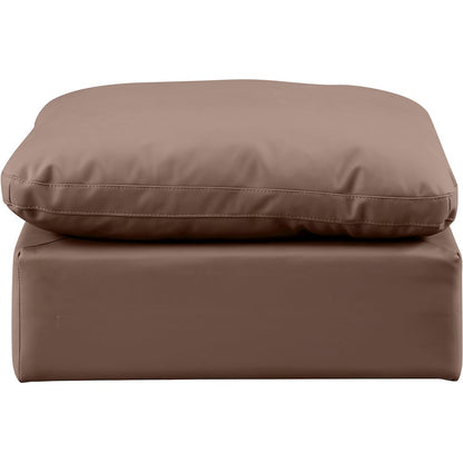 Indulge Brown Vegan Leather Ottoman
