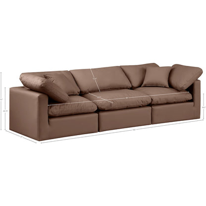 Indulge Brown Vegan Leather Modular Sofa