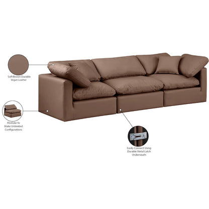 Indulge Brown Vegan Leather Modular Sofa
