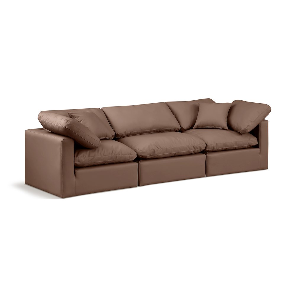 Indulge Brown Vegan Leather Modular Sofa
