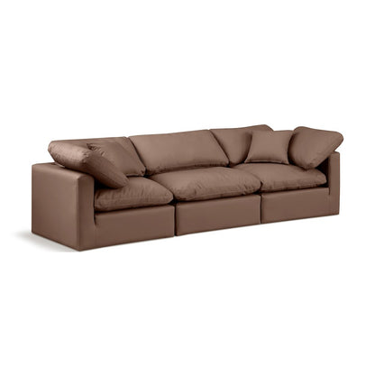 Indulge Brown Vegan Leather Modular Sofa