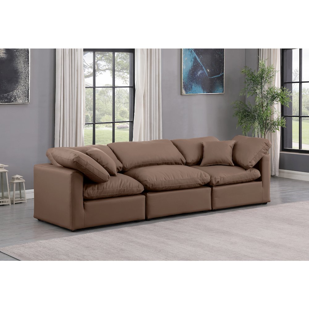Indulge Brown Vegan Leather Modular Sofa