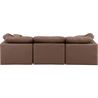 Indulge Brown Vegan Leather Modular Sofa