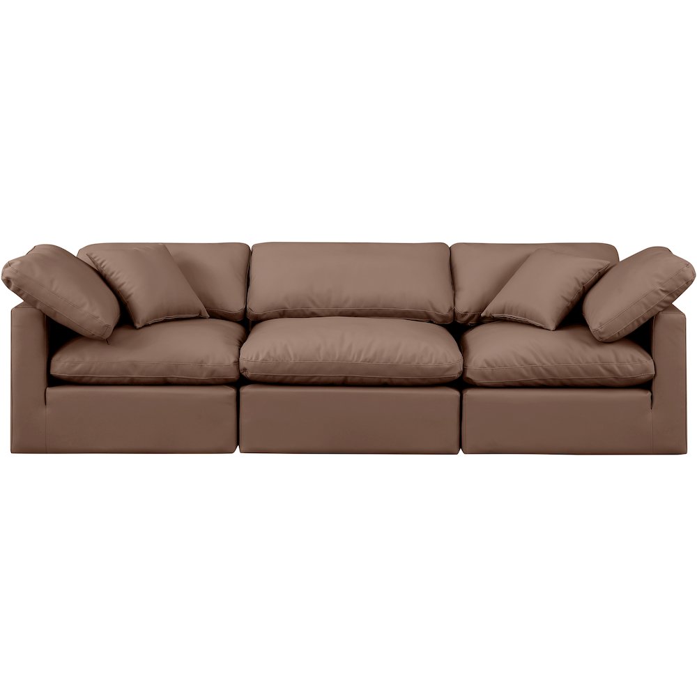 Indulge Brown Vegan Leather Modular Sofa