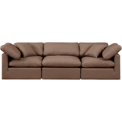 Indulge Brown Vegan Leather Modular Sofa