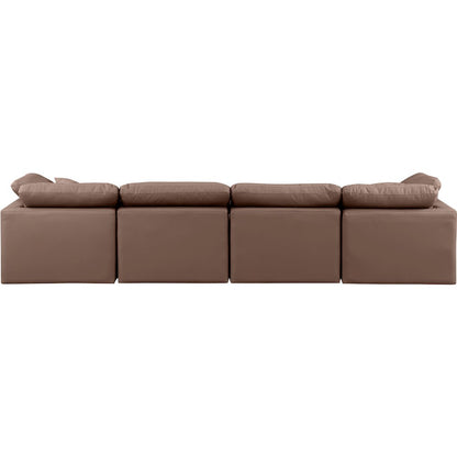 Indulge Brown Vegan Leather Modular Sofa
