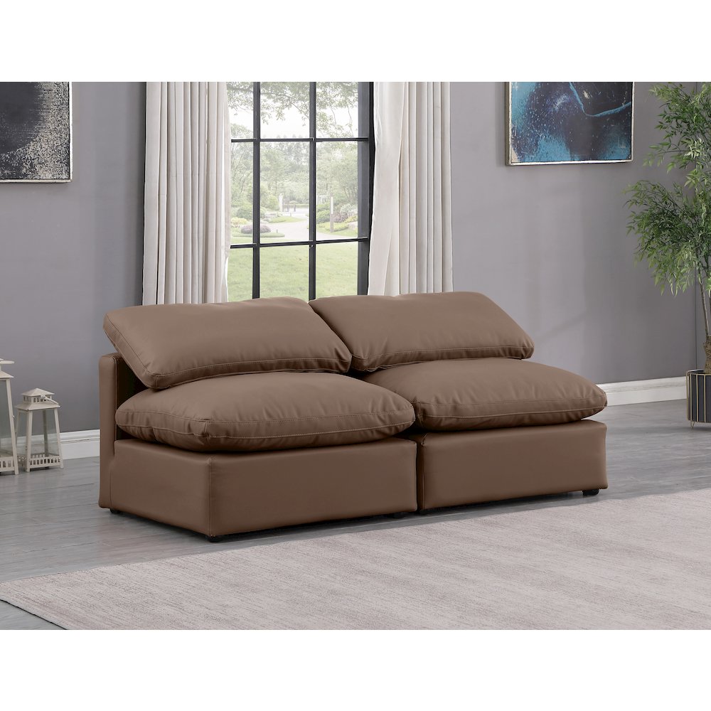 Indulge Brown Vegan Leather Modular Sofa