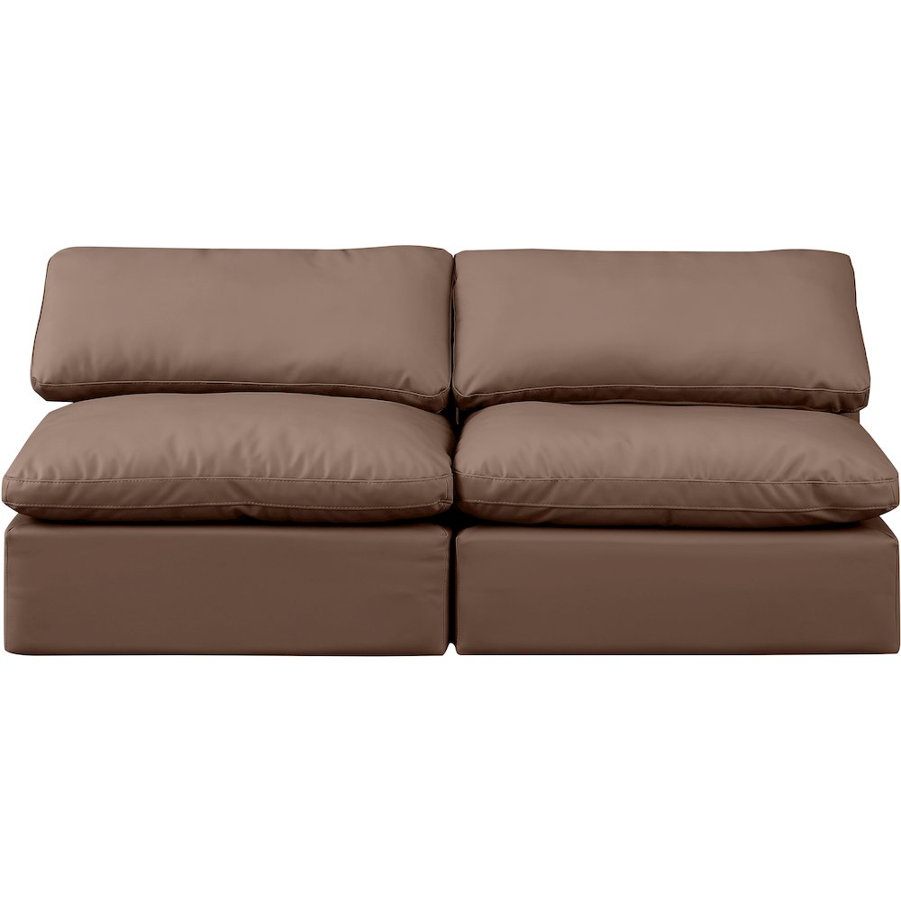 Indulge Brown Vegan Leather Modular Sofa