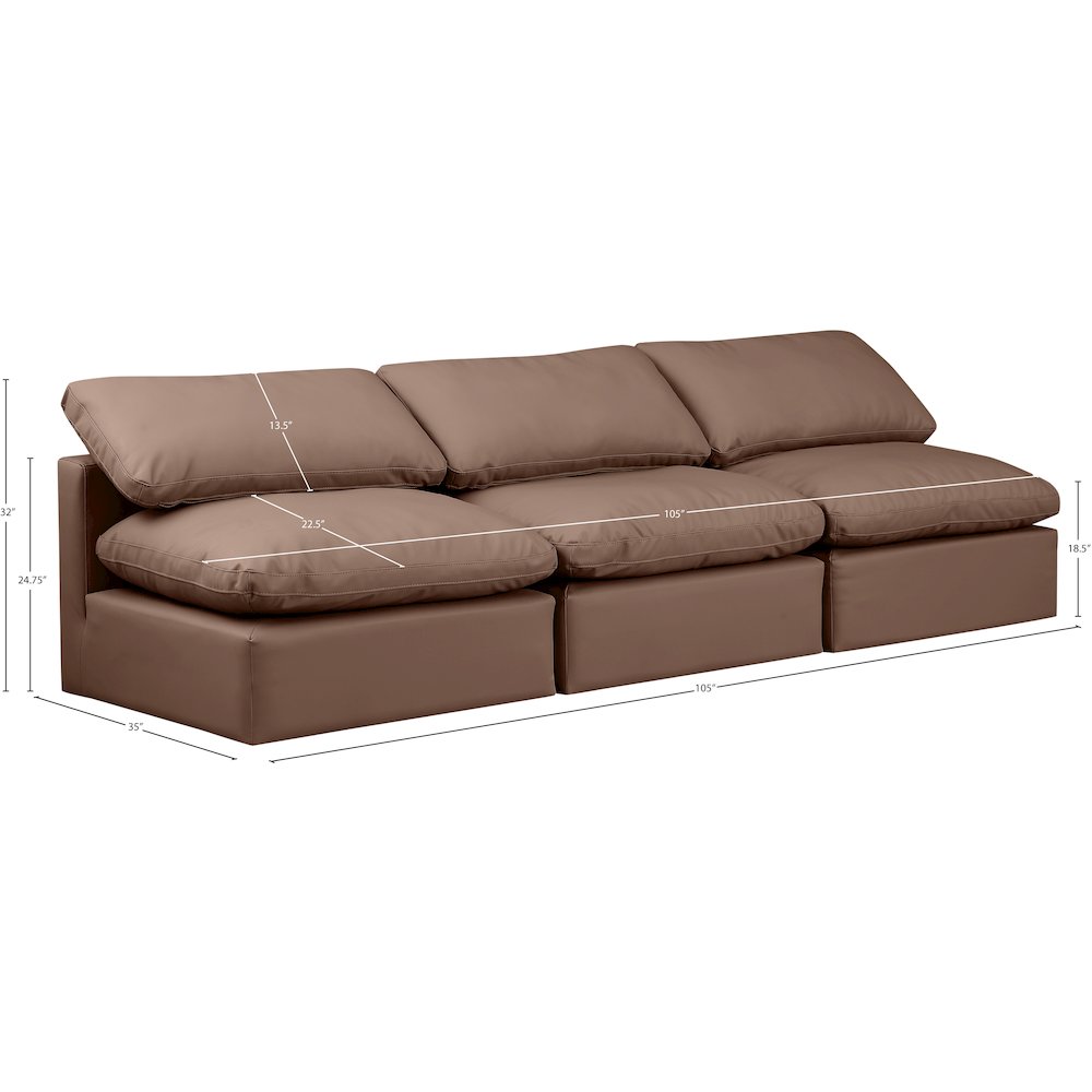 Indulge Brown Vegan Leather Modular Sofa