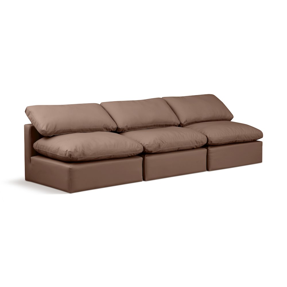 Indulge Brown Vegan Leather Modular Sofa