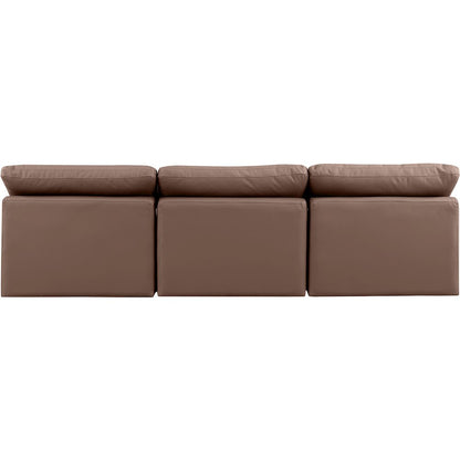 Indulge Brown Vegan Leather Modular Sofa