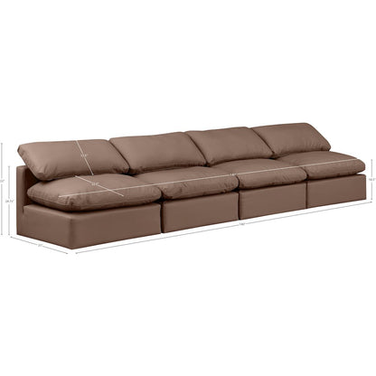 Indulge Brown Vegan Leather Modular Sofa