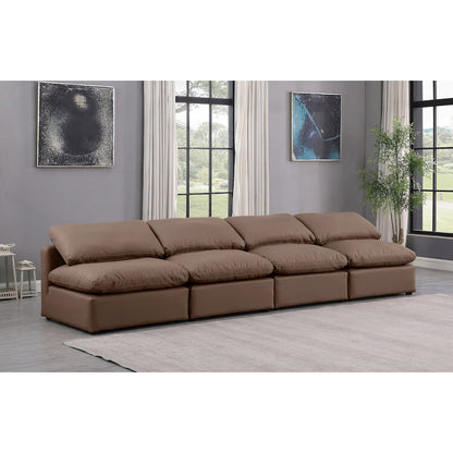 Indulge Brown Vegan Leather Modular Sofa