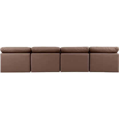 Indulge Brown Vegan Leather Modular Sofa