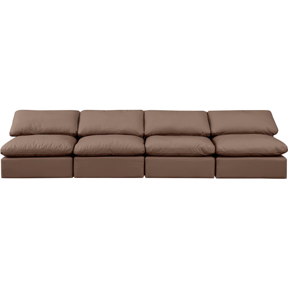 Indulge Brown Vegan Leather Modular Sofa