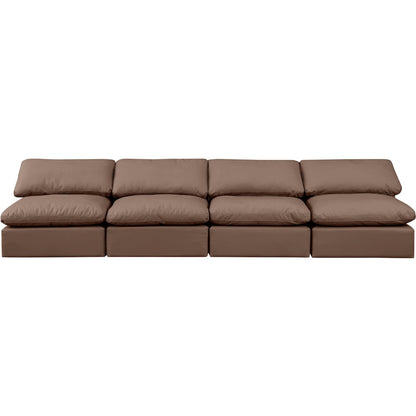 Indulge Brown Vegan Leather Modular Sofa