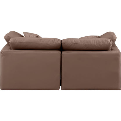 Indulge Brown Vegan Leather Modular Sofa